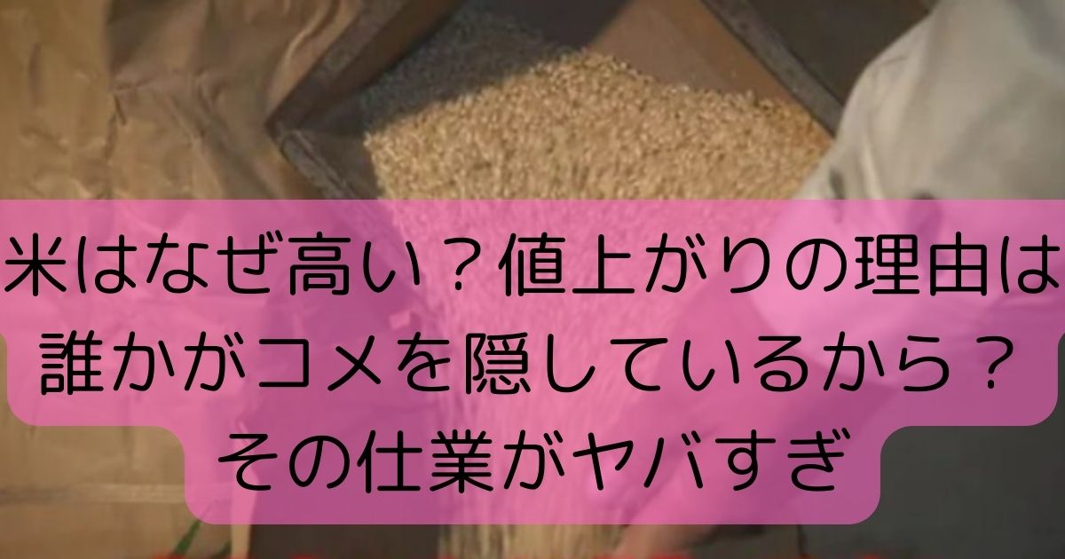 米はなぜ高い？値上がりの理由は誰かがコメを隠しているから？その仕業がヤバすぎ