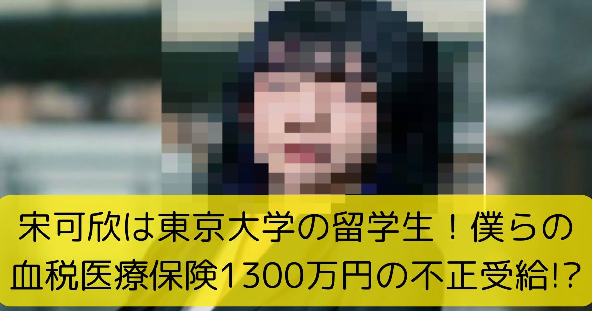 宋可欣は東京大学の留学生！僕らの血税医療保険1300万円の不正受給!?